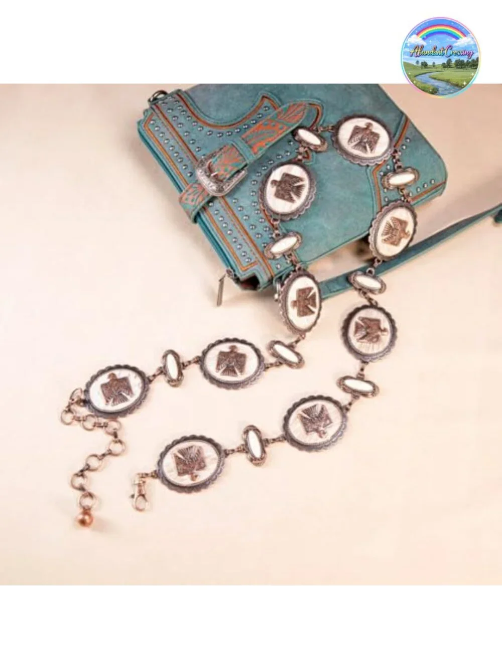 Western Concho Chain Belt | Adjustable Lobster Claw Clasp